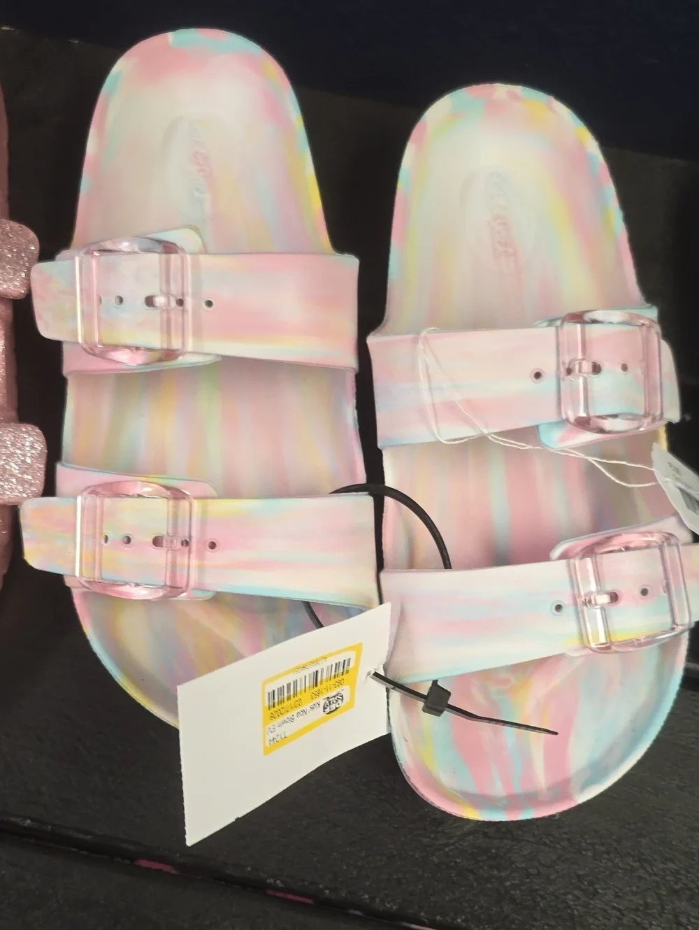 Cat & Jack Pastel Tie-Dye Double Buckle Slide Sandals - Multicolor